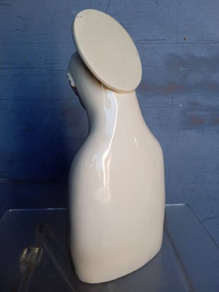 Buste vierge ceramique blanche / ecru ep 1950