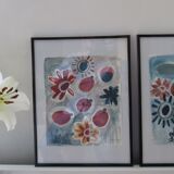 Pair of paintings by Laura Asoini Summer fruits