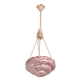 Pink Art Decò Vintage Glass Chandelier, 1950