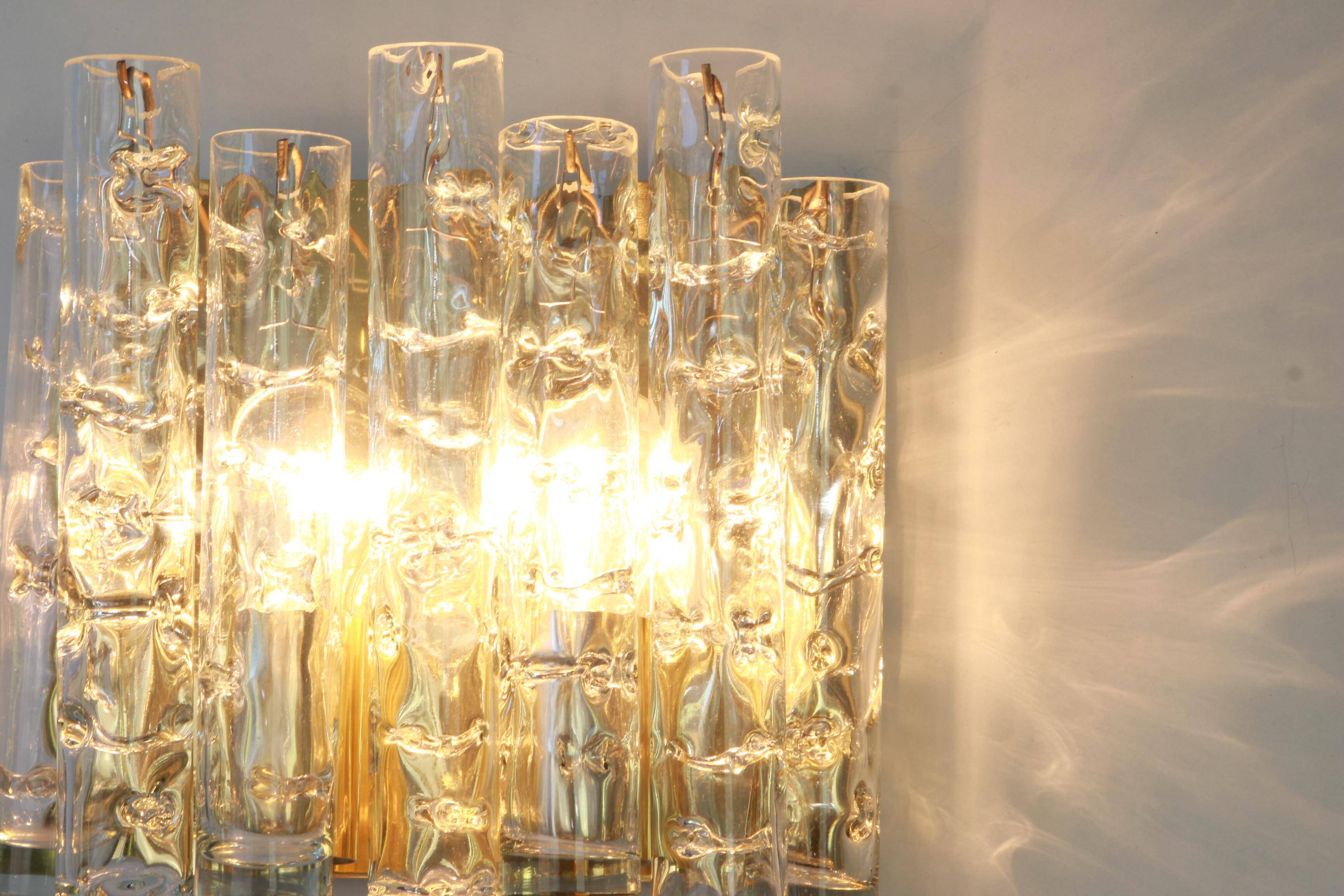 Pair of large Murano glass wall sconces by Doria, Germany, 1960s.