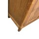 Vintage wooden display cabinet / wall cabinet with embossed yellow glass
