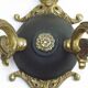 Pair Of Lucien Gau Style Double Swan Wall Lights With Opaque Glass Shades