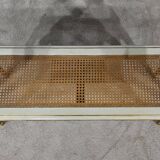 Banquette en Bois Doré et Gris-Vert, style Directoire – Fin XIXe