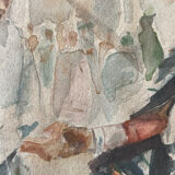 Old watercolor painting table Morocco 1893