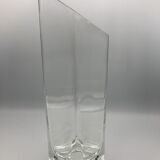 Vase forme carré geometric relief in translucent 28 cm