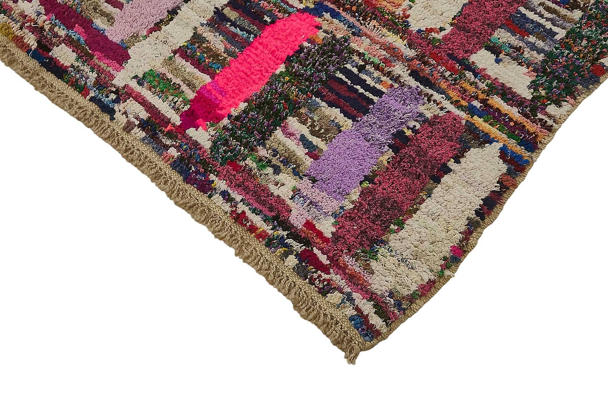 Tapis boho recyclé turc fait main 178 cm x 257 cm