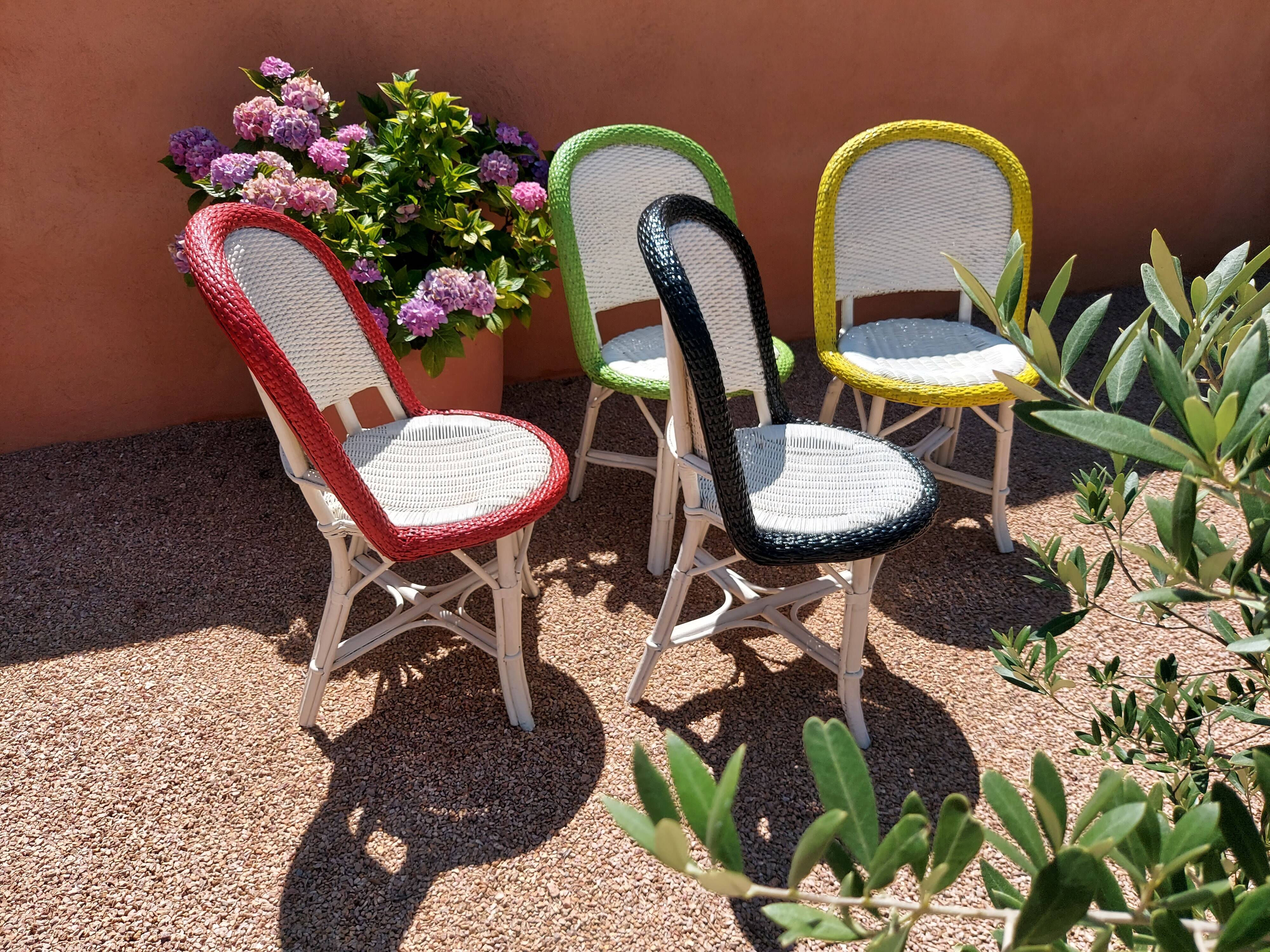 Suite of 4 terrace chairs Bistrot Parisien 1950s