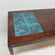 Scandinavian Coffee Table 1960, In Rosewood and Ceramic Tiles