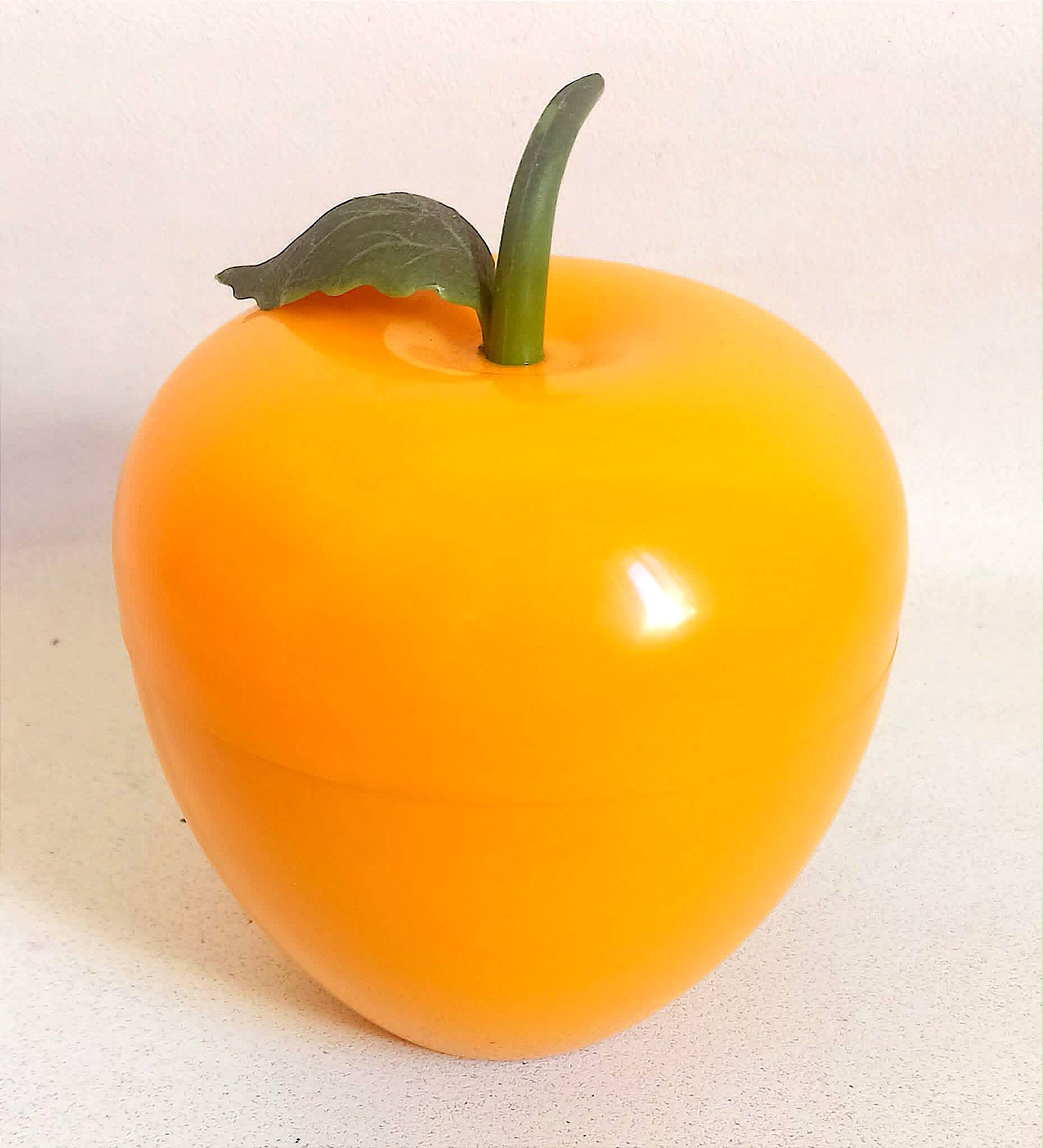 Orange ice bucket 1970s Height 17 cm
