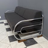 Bauhaus chrome and black daybed / sofa by Hynek Gottwald
