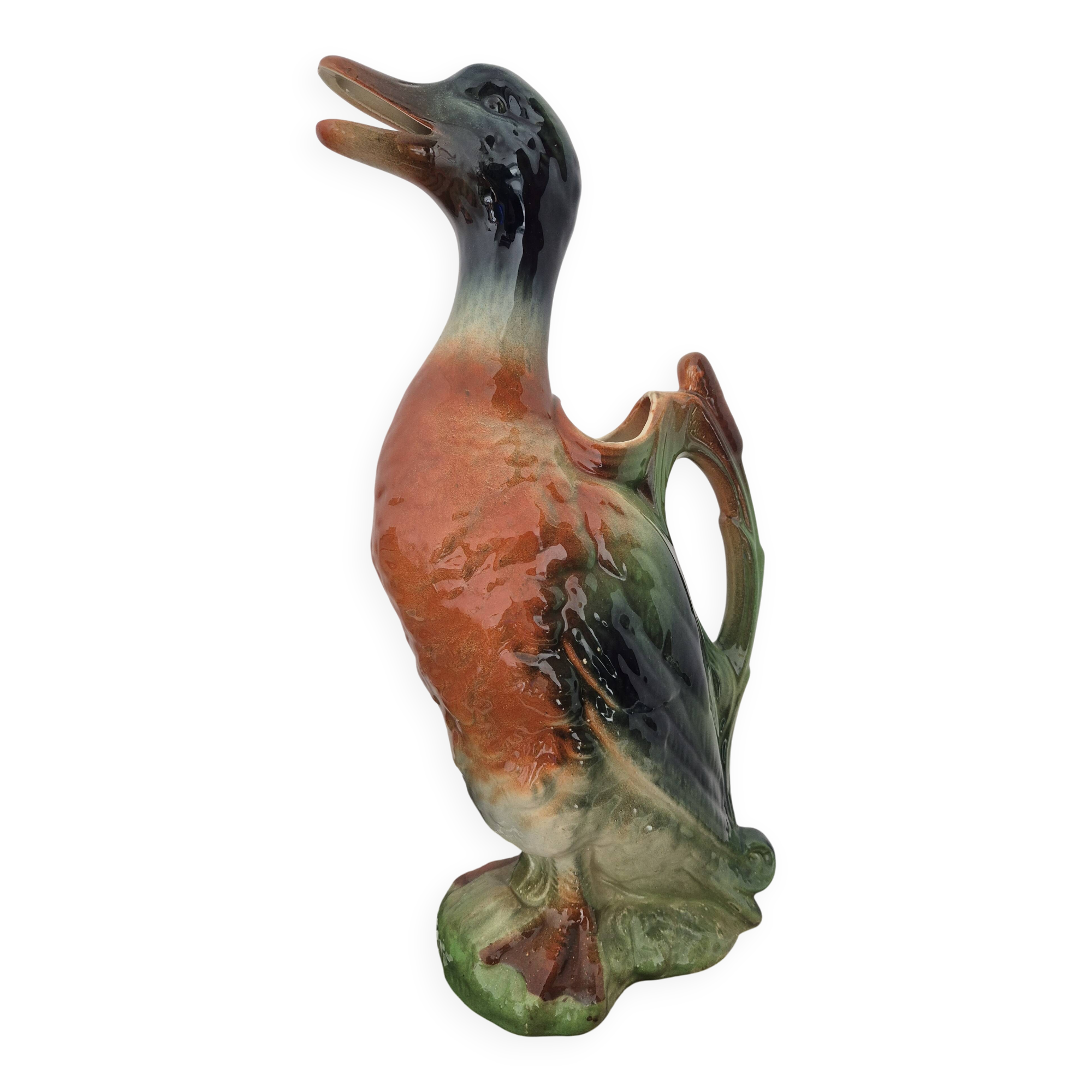 Vintage 1970s ceramic duck carafe.