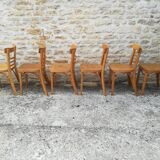 12 varnished bistro chairs