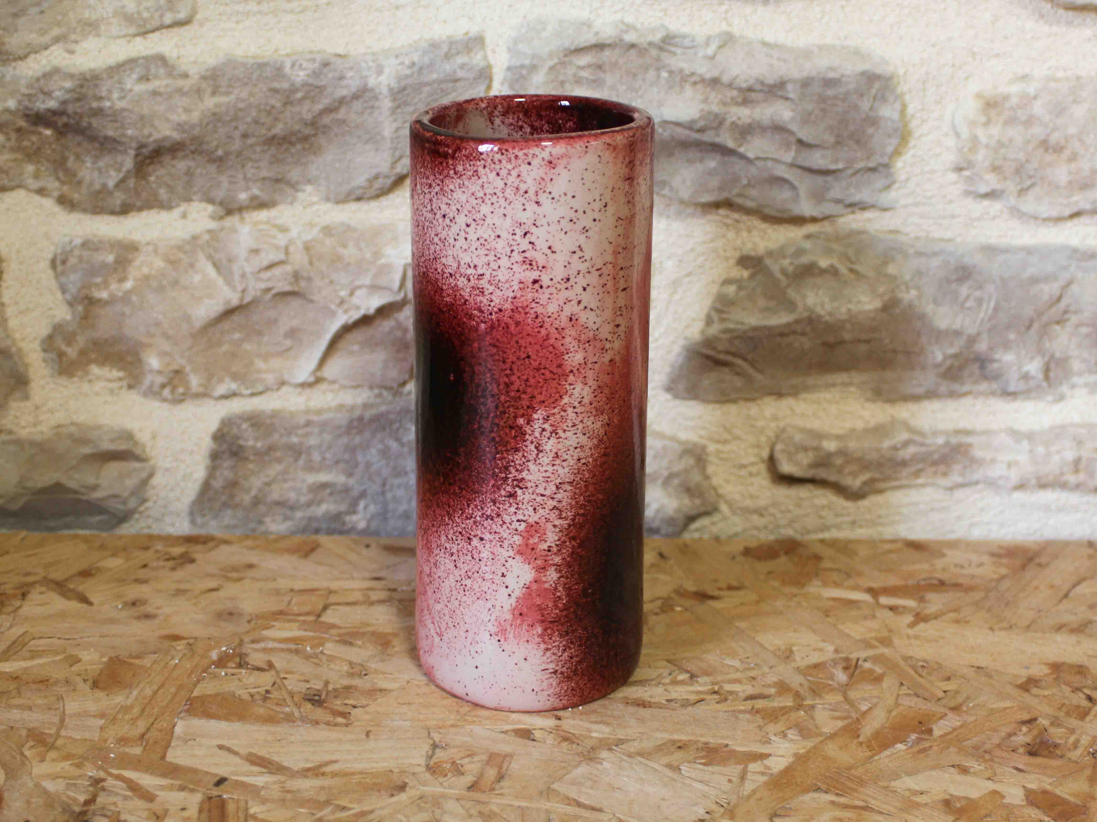 Idlas glazed ceramic cylinder vase