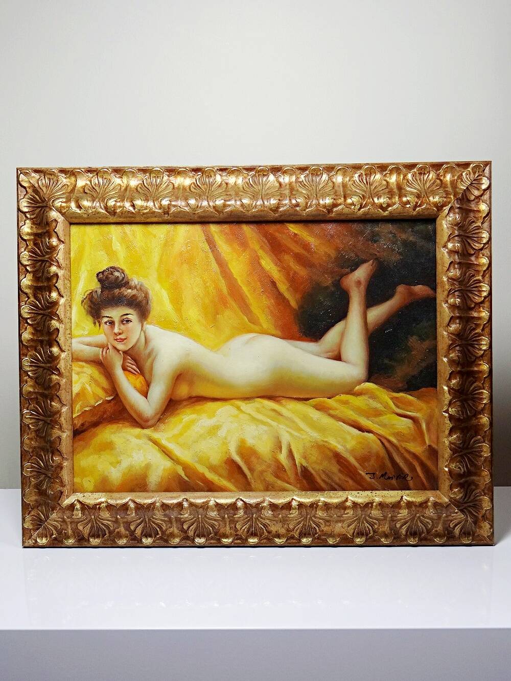 Tableau "Nu au coussin" "La paresseuse" d'après Daniel Hernández Morillo