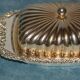 Silver metal butter dish / vintage 50s-60s