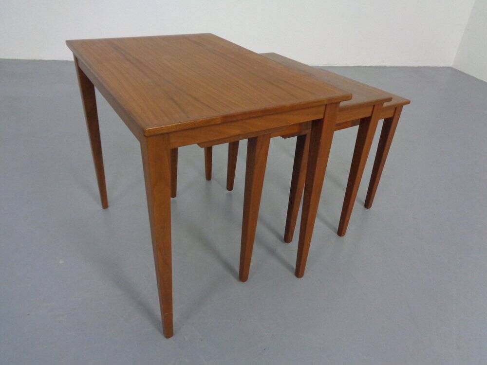 Danish Teak Nesting Tables by Kvalitet Form Funktion, 1960s, Set of 3