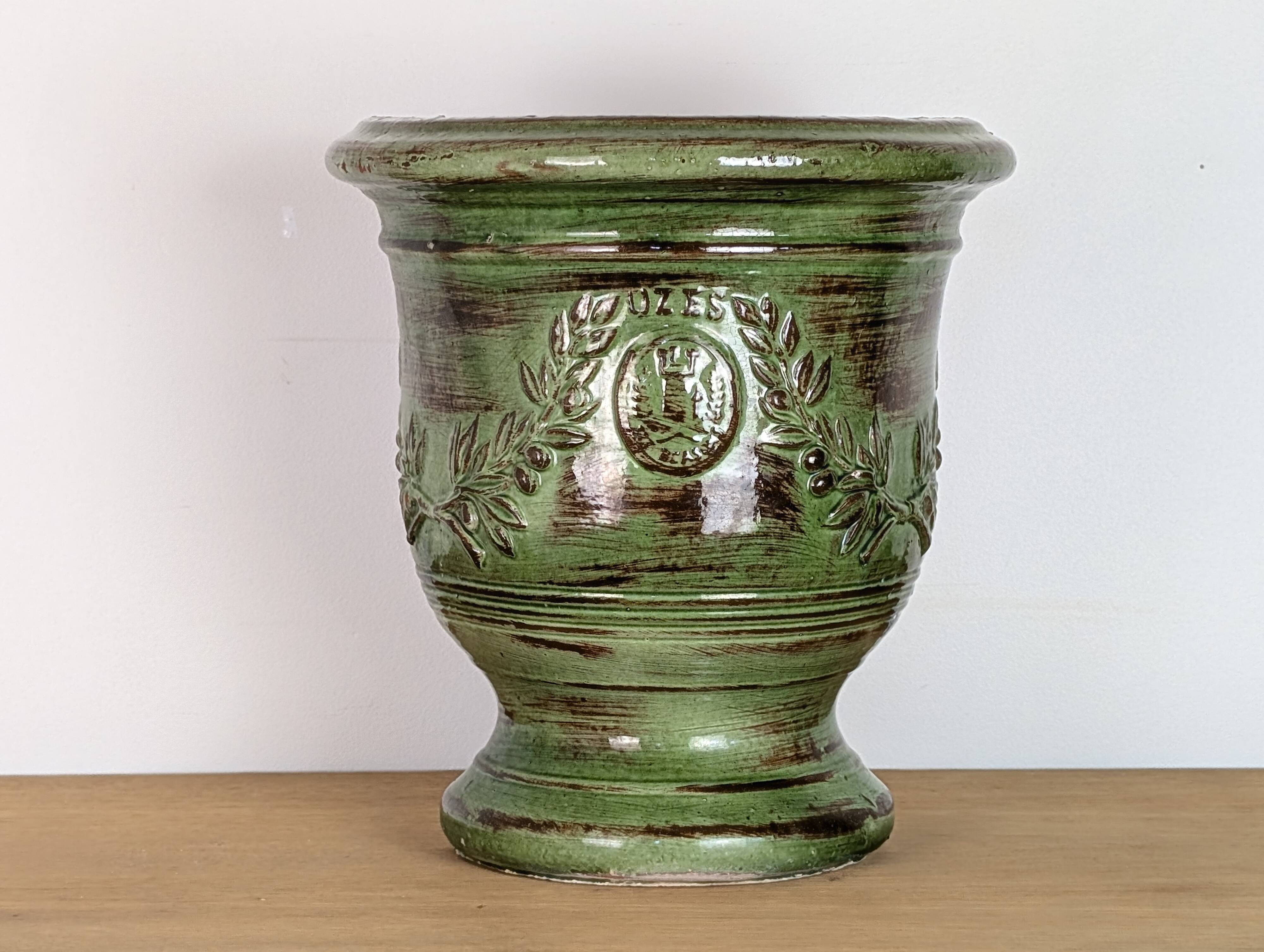 Uzès glazed earthenware planter