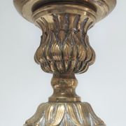 Pair of candle holders torches gilded bronze patinated style louis xvi period 19th century