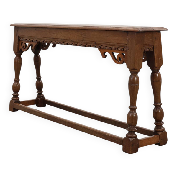 Banc en chêne sculpté jacobéen du XVIIe siècle, Royaume-Uni