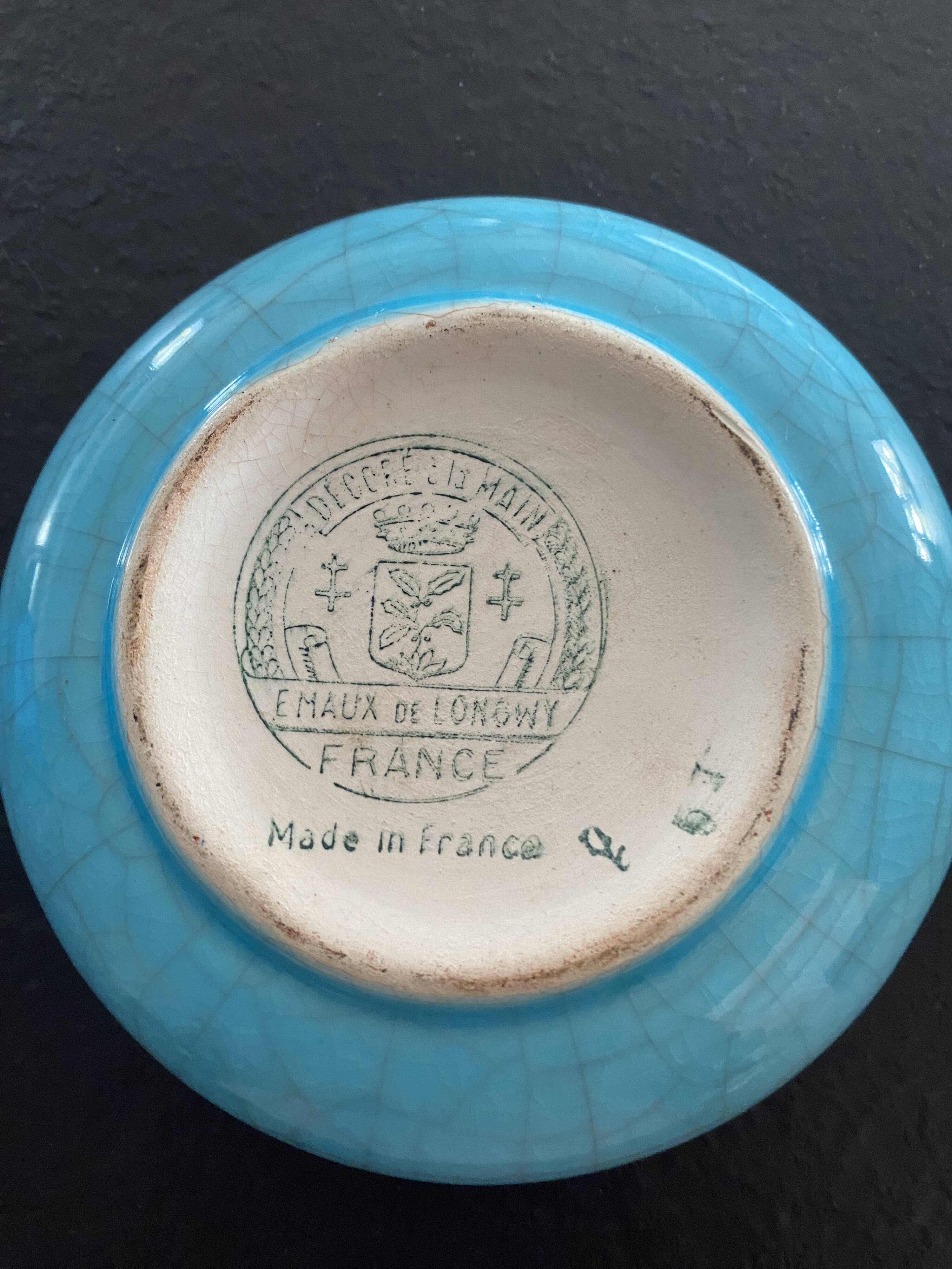 Longwy Enamels – Vintage BNCI Ashtray in Glazed Earthenware – 13 cm