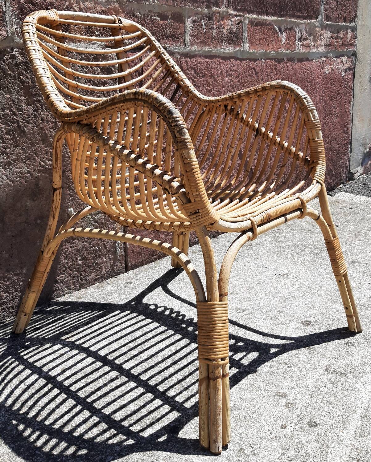 Rattan armchair (60s/70s)