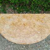 Commode ancienne style louis xv marqueterie plateau marbre