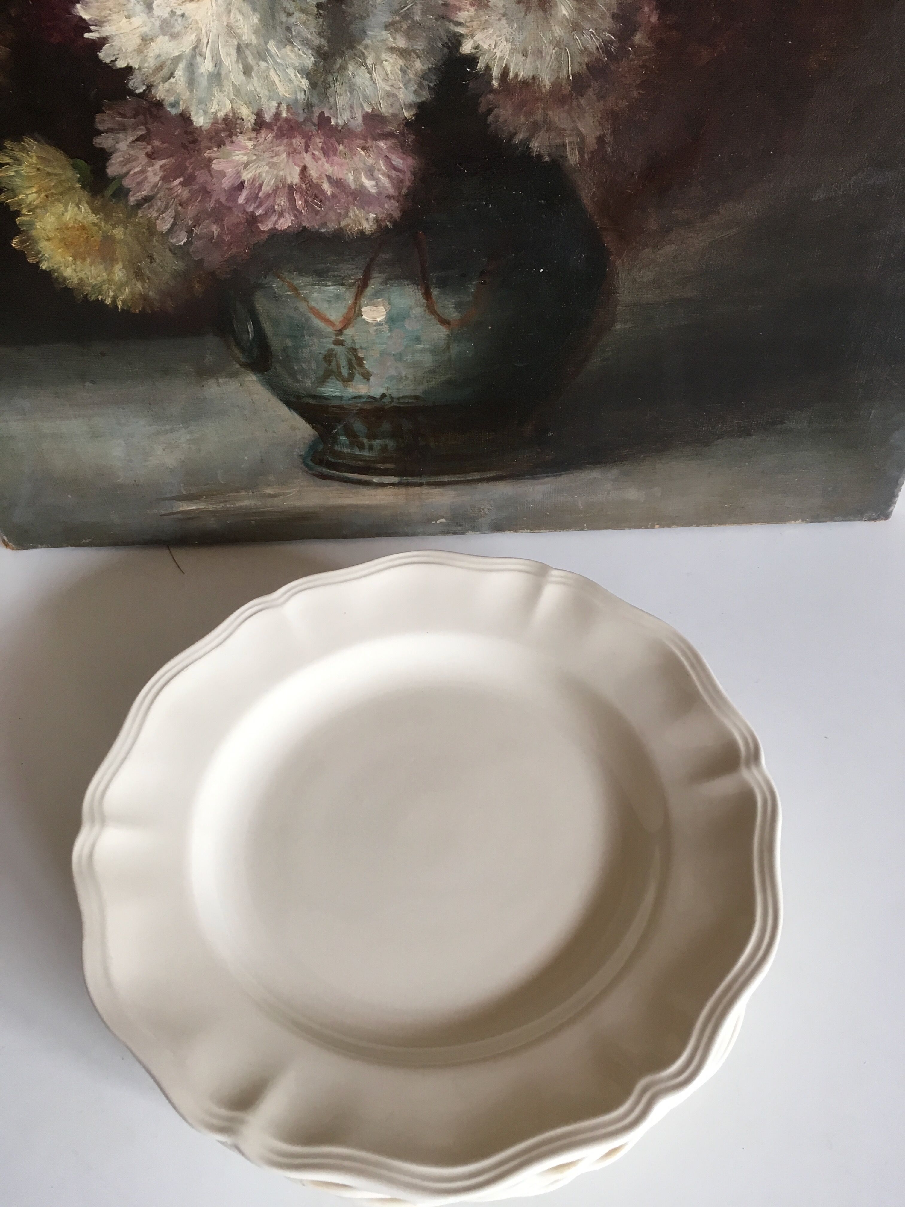 6 Sarreuemines ivory plates to gadroons