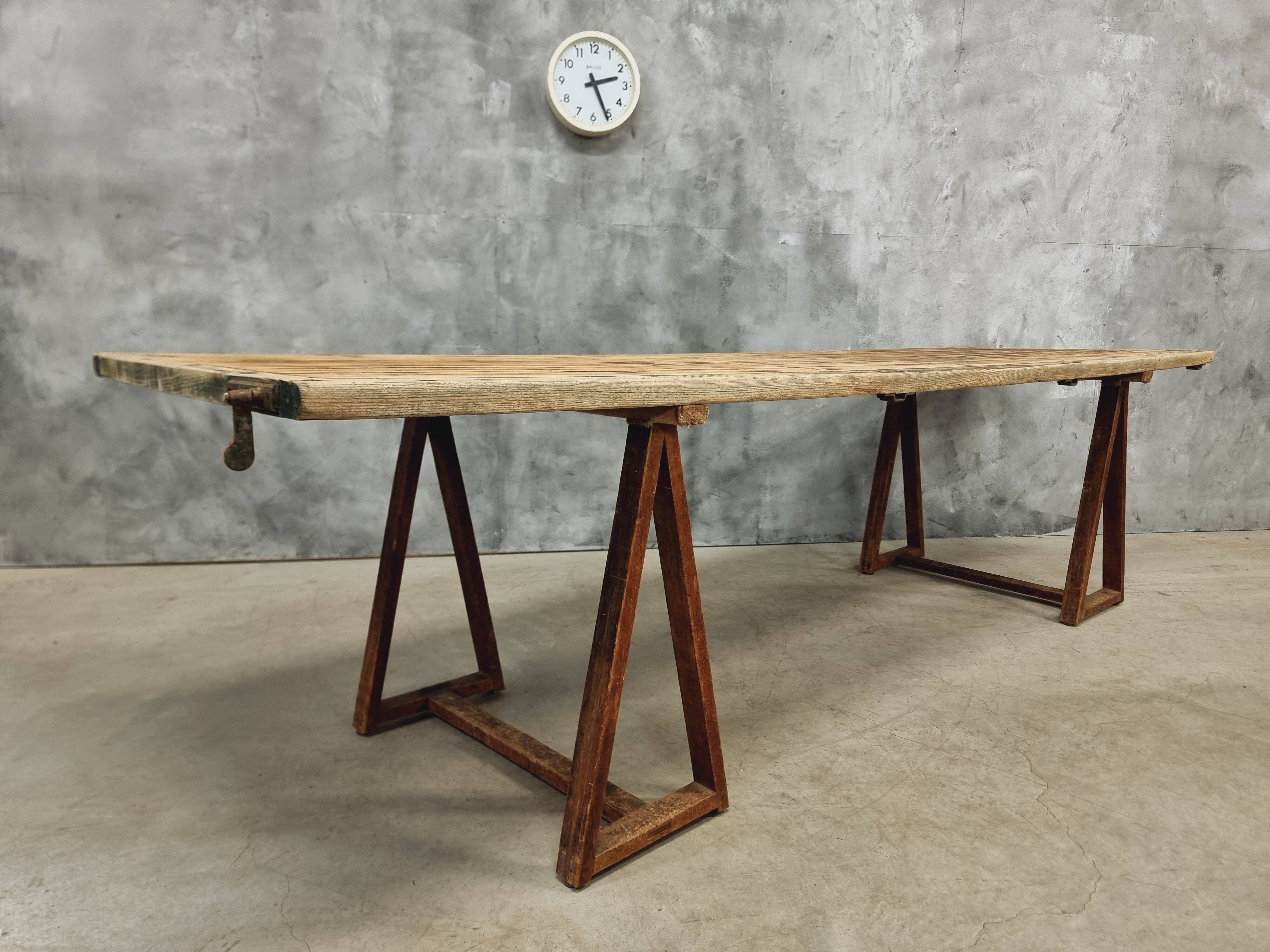 Antique trestle table XXL garden table 89 x 308 cm