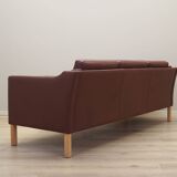 Brown leather sofa, Danish design, 1970s, production: Denmark