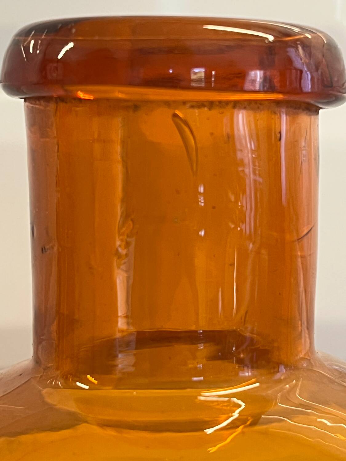 Amber glass bottle vase