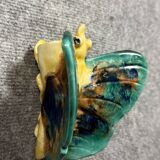 Vallauris after Jérôme Massier: ceramic flower vase with butterfly