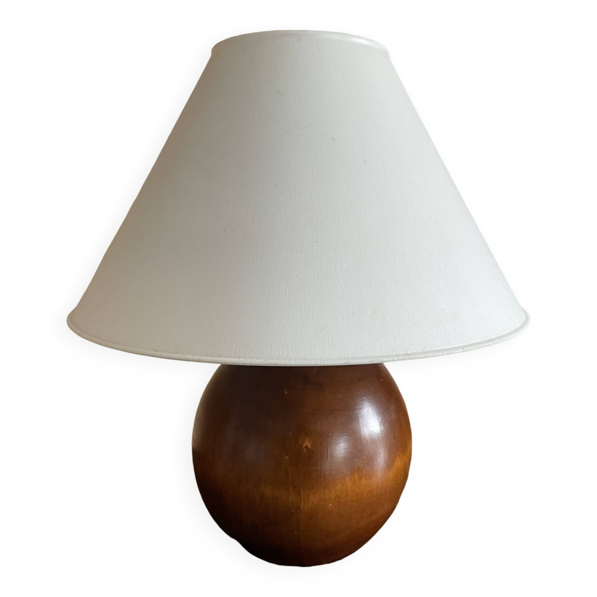 Lampe boule en bois
