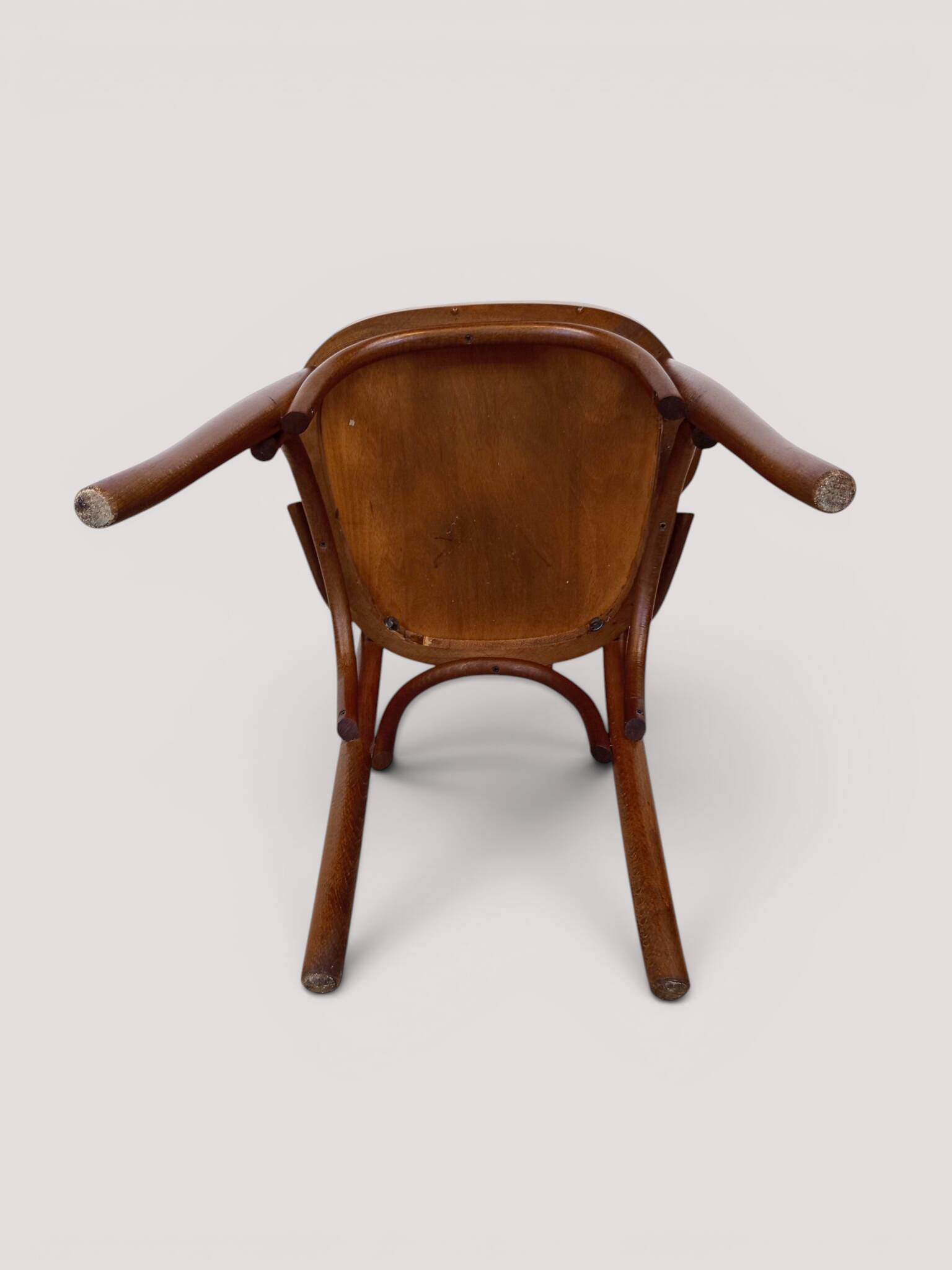 Fauteuil de bureau bistrot en hêtre courbé, style Thonet, circa 1960