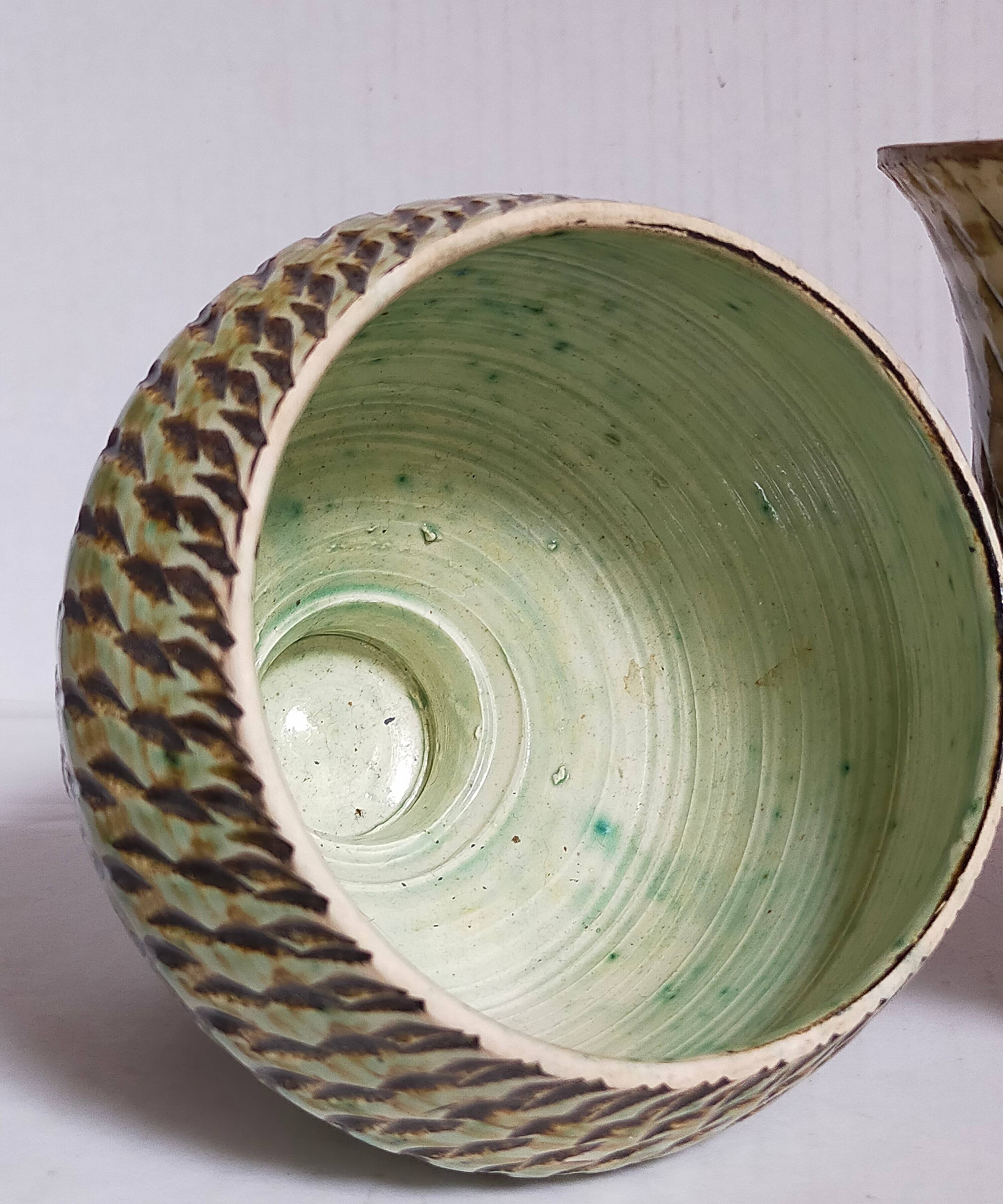 Duo of sacrificed ceramics Pottery by Pieter Groeneveldt 60s