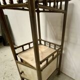 Art Deco bedside table in brass and veined marble, 20th century