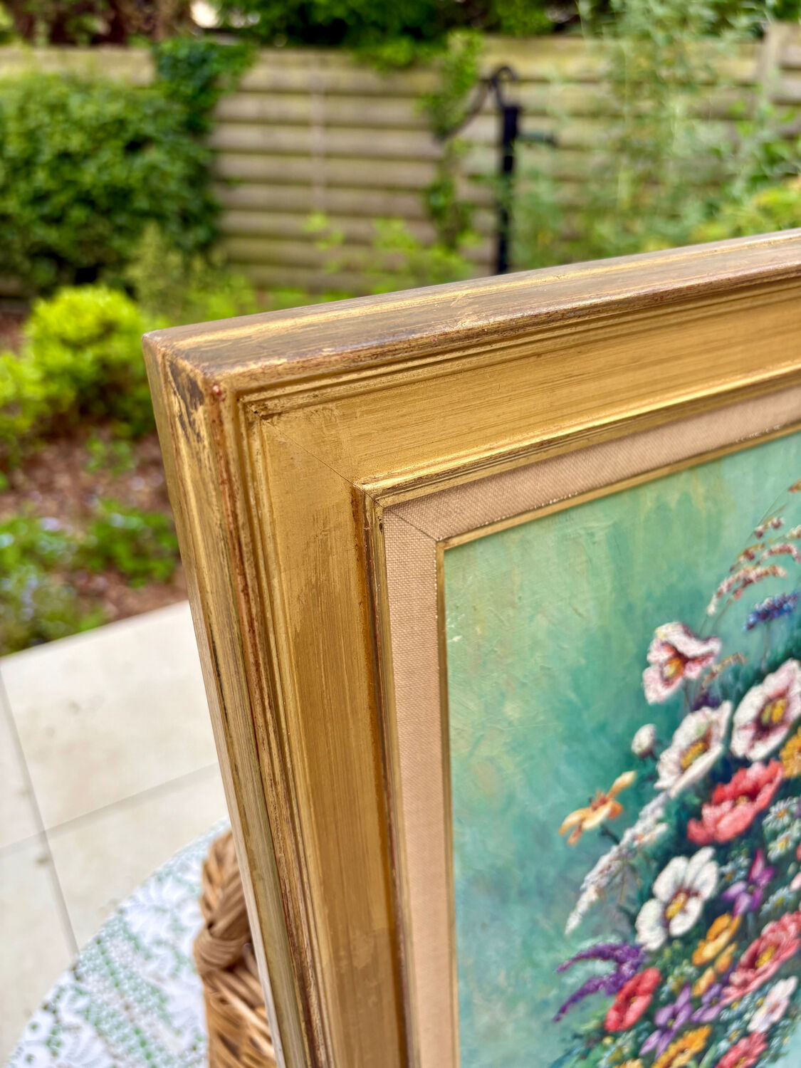 Oil on canvas, antique, in a gilded wooden frame.