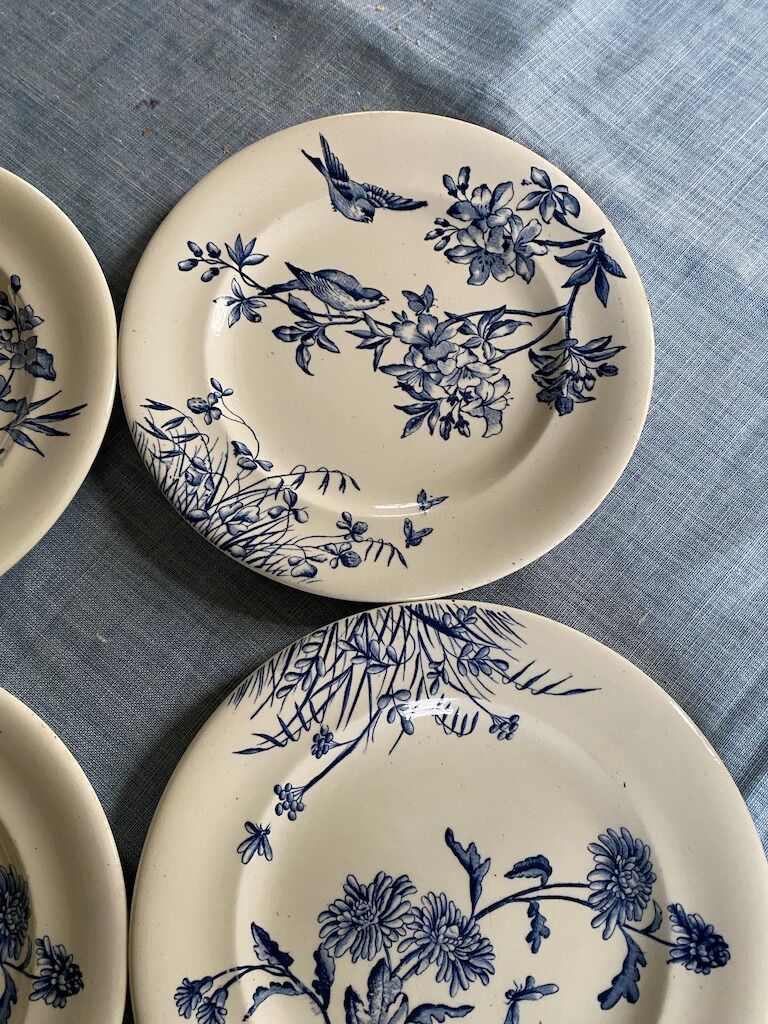 5 flat plates "Flowers" earth iron