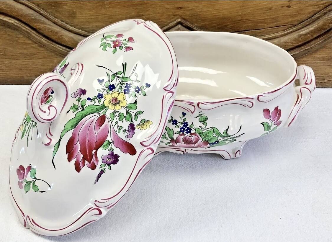 Old Lunéville oval vegetable tureen, street light model