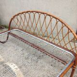 Lit rotin corbeille 2 places