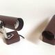 Pair of 70s dark brown adjustable wall lights