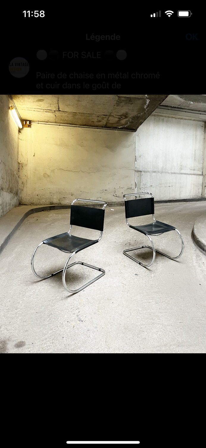 Pair of chair MR10 Mies van der rohe