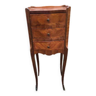 Louis XV style inlaid bedside table