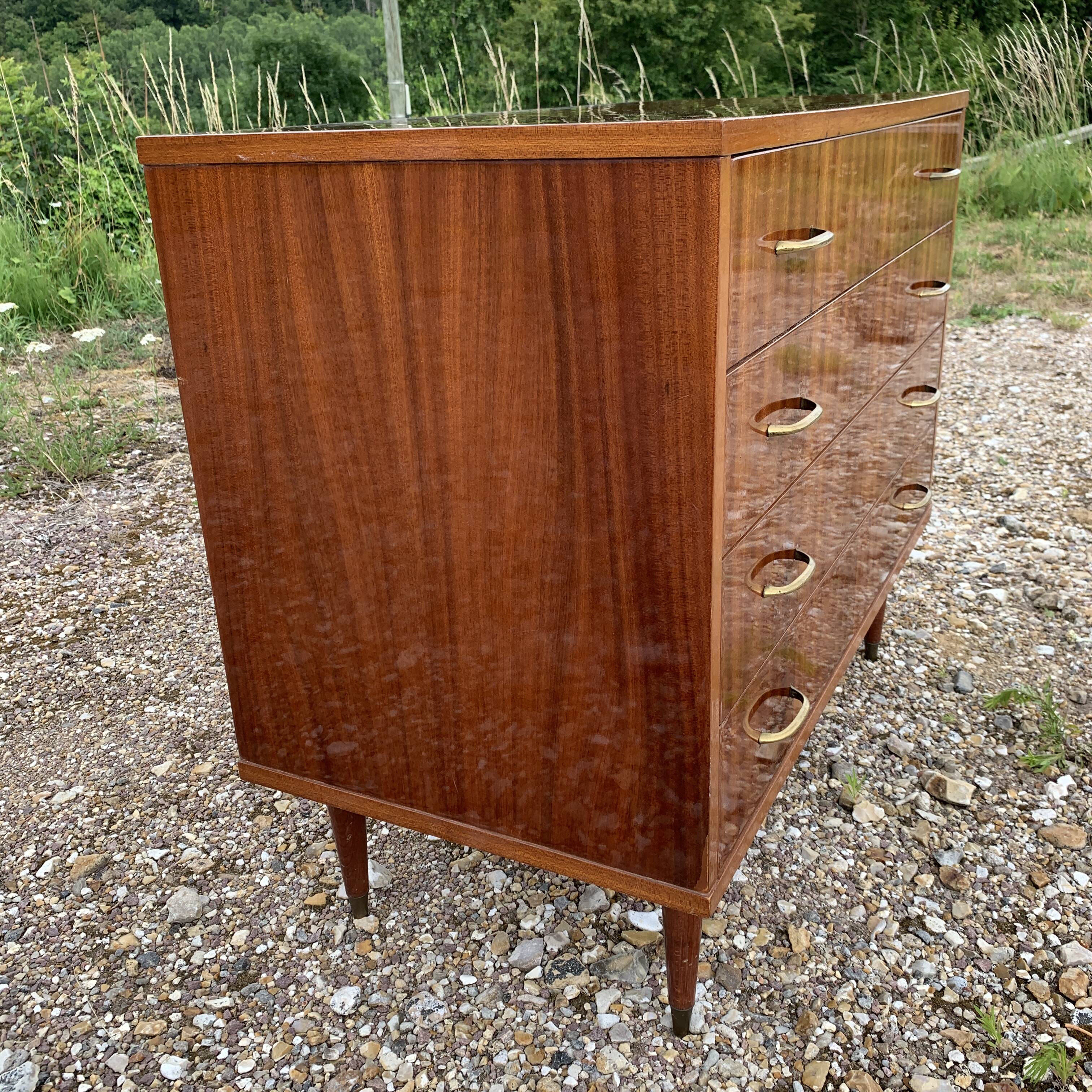 Dresser 4 drawers in varnished veneer