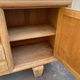 Renovated art deco sideboard in raw solid oak and gray marble 200cm