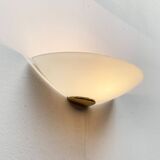 Postmodern vintage glass wall light by Metalarte, 1980s.