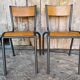 Pair of Vintage Style MULLCA Model 510 Grey Metal + Wood Chairs