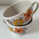 Vintage Winterling espresso cup duo, 70s floral design.