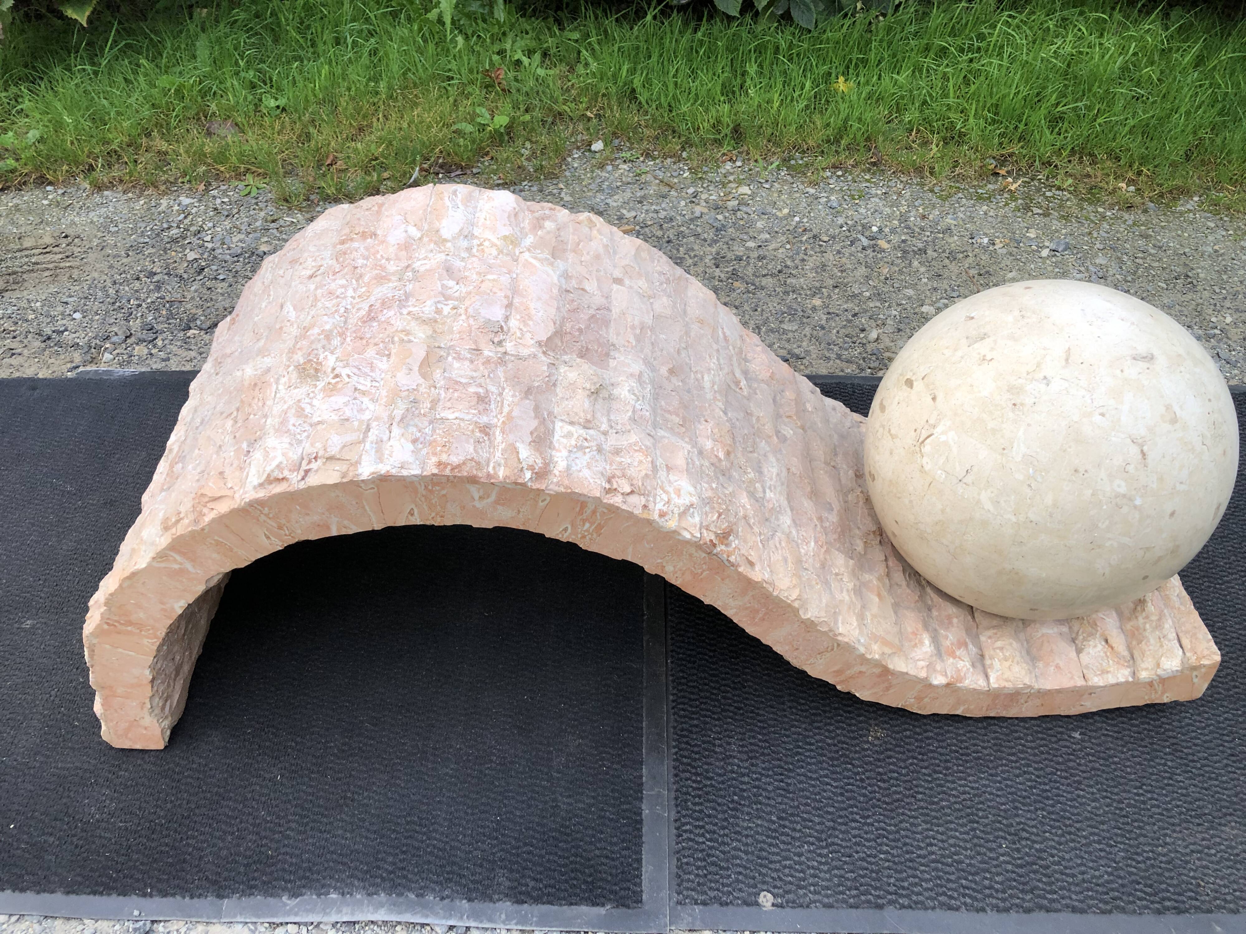 80s design coffee table. made of Mactan travertine stones from Magnussen ponte.