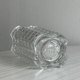 Large clear thick glass vase, heavy vase for large bouquet