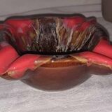 Vallauris Ashtray Signed – 1970s Ceramic – Organic Shape Red & Enamel